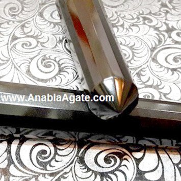 Black Agate 16 Facet Massage Wand - Natural Stone Therapy Tool
