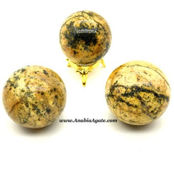 Black Dot Came Jasper Gemstone Balls - Unique Decorative Spheres
