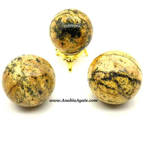 Black Dot Came Jasper Gemstone Balls - Unique Decorative Spheres