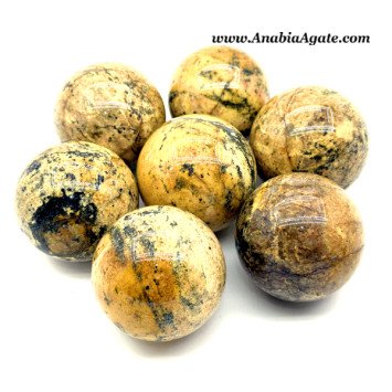 Black Dot Came Jasper Gemstone Balls - Unique Decorative Spheres