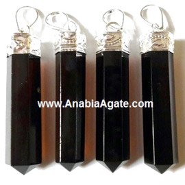 Black Obsidian Pencil Pendants | Gemstone Fashion Jewellery Pendants Wholesaler
