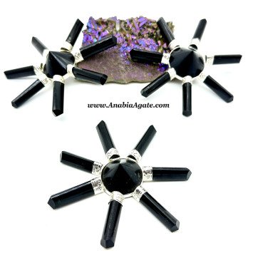 Black Tourmaline Pencil Energy Generator with Conical Pyramid
