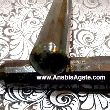 Black Tourmaline 16 Facet Massage Wand - Crystal Healing Tool