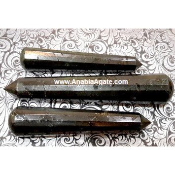 Black Tourmaline 16 Facet Massage Wand - Crystal Healing Tool