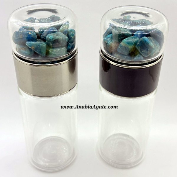 Blue Apatite Tumble Stone Water Bottle - Wholesale