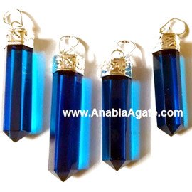 Blue Color Glass Pencil Cap Pendant | Handcrafted Jewelry
