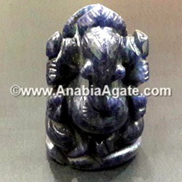 Blue Jade Ganesha Idol - Handcrafted Spiritual Statue for Home Decor