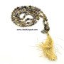 Botswana Agate Japa Mala with Hamsa Charm - Spiritual Healing Beads