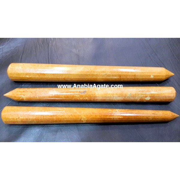 Camel Jasper 16 Facet 7 Inch Massage Wand - Healing Crystal Tool