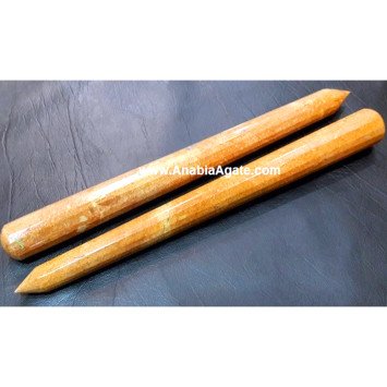 Camel Jasper 16 Facet 7 Inch Massage Wand - Healing Crystal Tool
