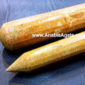 Camel Jasper 16 Facet 7 Inch Massage Wand - Healing Crystal Tool