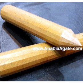 Camel Jasper 16 Facet Massage Wand - Natural Healing Crystal Tool