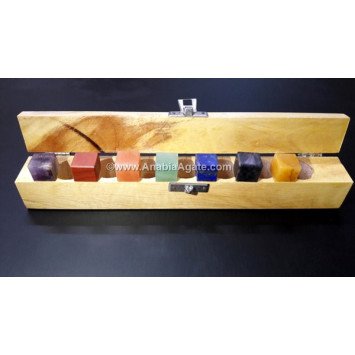 Chakra Cube Set With Wooden Box - Balance and Align Your Energy Centers