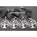 Chakra Tree of Life Metal Pendant with Cord - Spiritual Jewelry