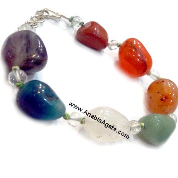 Chakra Tumble Bracelet with Crystal Beads | Handcrafted Healing Jewelry