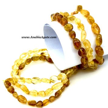 Citrine Beads Bracelet Set with Elegant Box