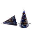 Lapis Lazuli Copper Wire Wrapped Orgone Cones - 80mm