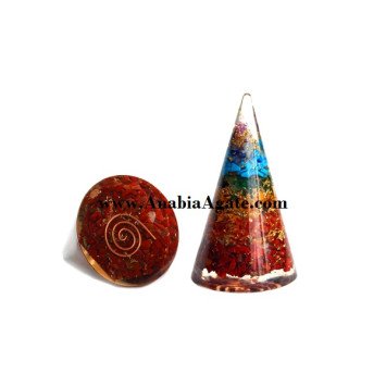 Chakra Layered Orgone Cone - 70 to 75 mm