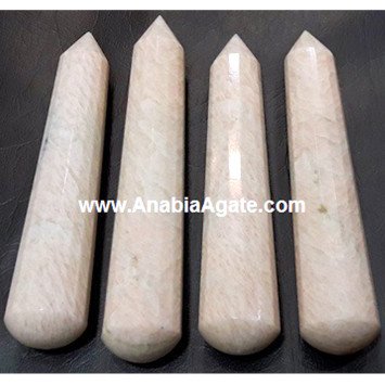 Cream Moonstone 16 Facet Massage Wand - Natural Healing & Relaxation