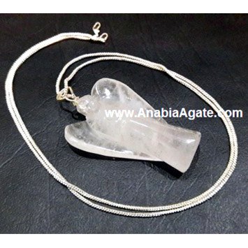 Crystal Quartz Angel Pendant with Chain - Beautiful Spiritual Jewelry