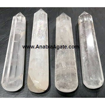 Crystal Quartz 8 Facet Massage Wands - Relaxation and Healing Tools