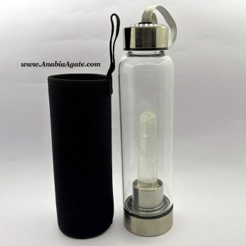 Crystal Quartz Obelisk Infused Water Bottle - Enhance Your Hydration Experience