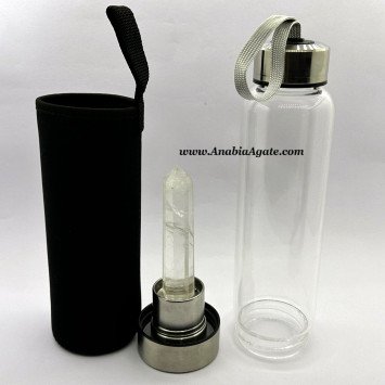 Crystal Quartz Obelisk Infused Water Bottle - Enhance Your Hydration Experience