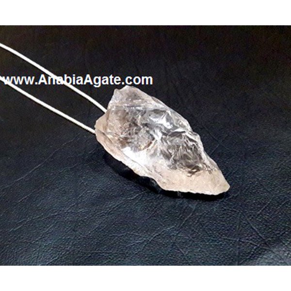 Crystal Quartz Raw Pendant with Silver Chain | Unique Handcrafted Jewelry