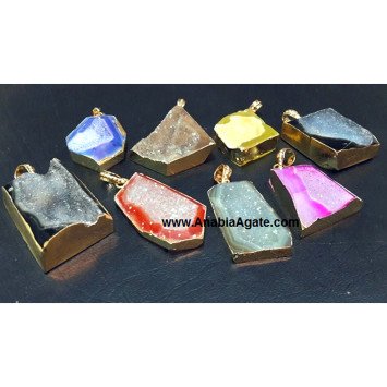 Dyed Agate Druzy Pendants - Handcrafted Jewelry
