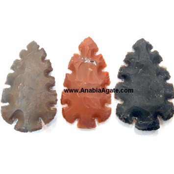 Eccentric Crescent Shape Flint Arrowheads - Unique Artifacts