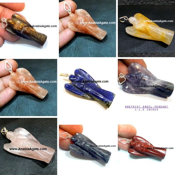 Gemstone Angel Pendants - Wholesale