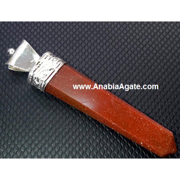 Goldstone Flat Stick Pendant Size 2 Inches