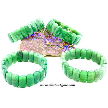 Green Aventurine Diamond Cut Bracelet - Elegant Gemstone Jewelry