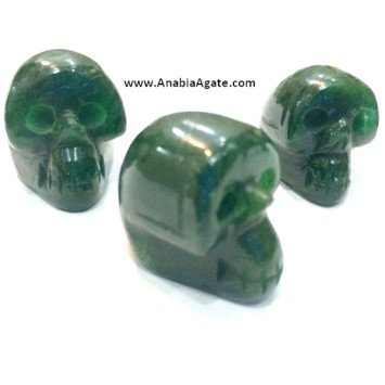 Green Aventurine Skulls - Handcrafted Gemstone Skulls