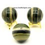 Green Banded Recolite Gemstone Balls - Unique Decorative Orbs