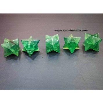 Green Fluorite Merkaba Stars - Healing Crystal Energy