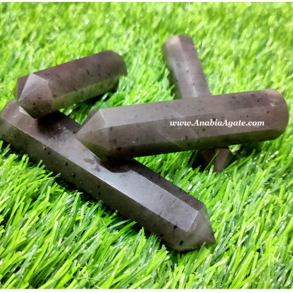 Grey Aventurine 8 Faceted Massage Wands - Therapeutic Healing Tools