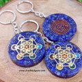 Lapis Lazuli 7 Chakra Metatron Orgone Keychain - Spiritual Energy Accessory