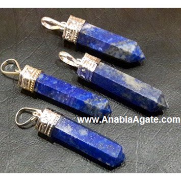 Lapis Lazuli Cap Pencil Pendants | Handcrafted Gemstone Jewelry