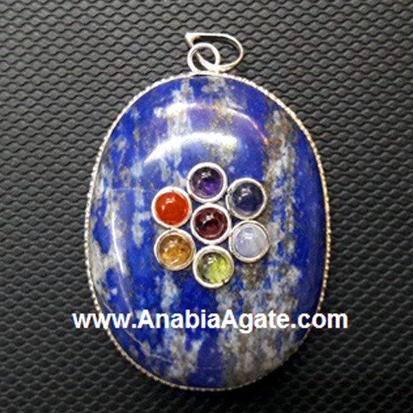 Lapis Lazuli Chakra Oval Pendant - Balance and Harmony