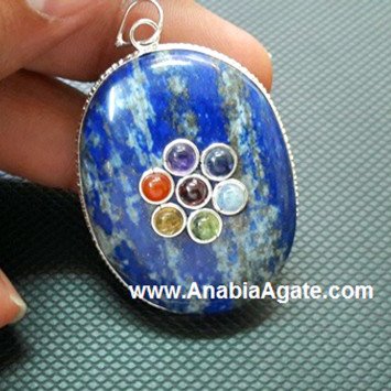 Lapis Lazuli Chakra Oval Pendant - Balance and Harmony