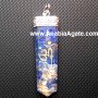 Lapis Lazuli Engraved OM Flat Stick Pendant | Handcrafted Jewelry