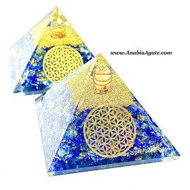 Lapis Lazuli Flower Of Life Orgone Pyramid
