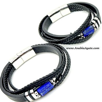 Lapis Lazuli Leather Band - Elegant & Stylish Accessory