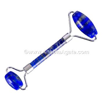 Lapis Lazuli Silver Plated Face Massage Roller - Premium Beauty Tool