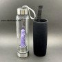 Lepidolite Obelisk Infused Water Bottle - Crystal Healing Wellness Accessory