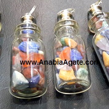 Mix Gemstone Bottle Pendants | Unique Handcrafted Jewelry