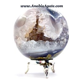 Moss Agate Druzy Sphere - Natural Crystal for Healing and Balance