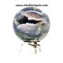 Moss Agate Druzy Sphere - Natural Crystal for Healing and Balance
