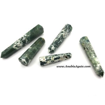 Moss Agate Crystal Obelisk - Natural Healing Gemstone for Home Decor